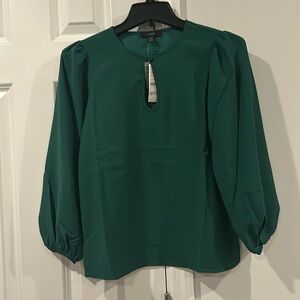 NWT J.Crew Puff Sleeve Satin Back Crepe Top Women’s X-Small Petite